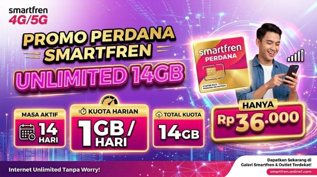 SP Smartfren Unlimited 1GB/hari 14gb 14hari